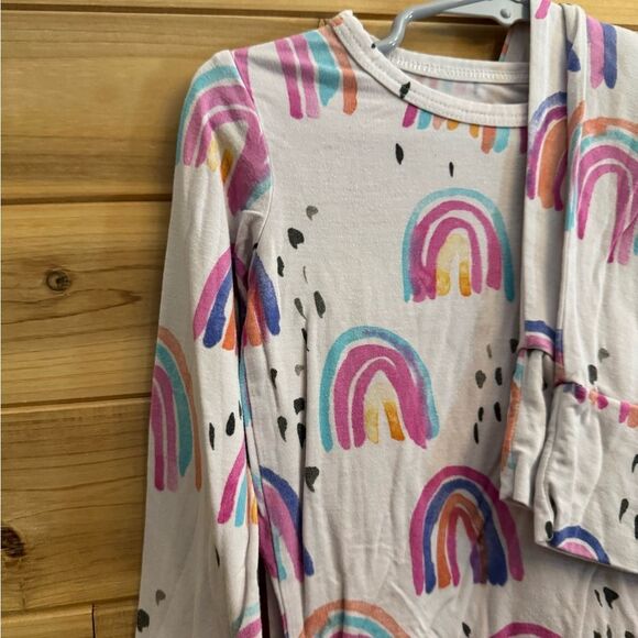 Birdie Bean Size 3T Bamboo Colorful Rainbow Long Sleeve Pajama Set - Picture 5 of 8